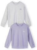 Minoti sweater meisjes met borstprint - katoen - lila