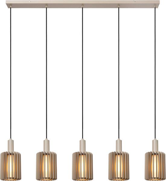 Lucide LAMBRES - Hanglamp - 5xE27 - Taupe
