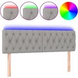 Tête de lit LED gris clair 144x7x78/88 cm tissu