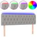 Tête de lit LED gris clair 144x7x78/88 cm tissu