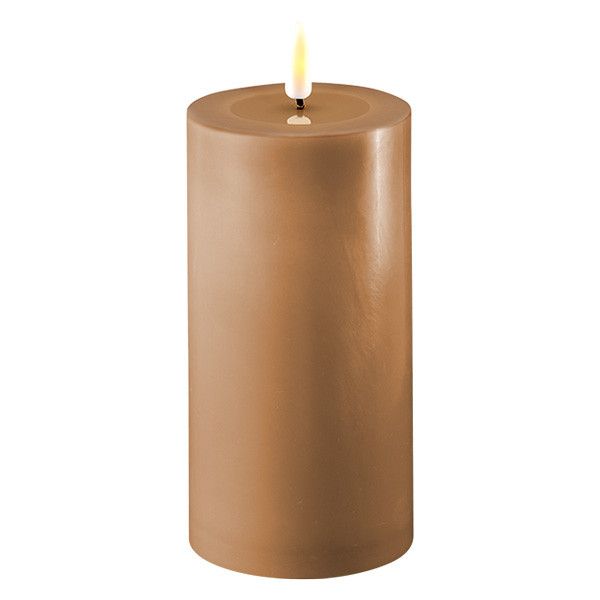 LED Candle 7.5 x 15 cm - Caramel - 3D Flame - Deluxe HomeArt