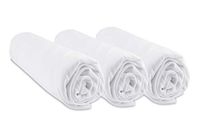 Set Easy Dort Set van 3 hoeslakens, 70 x 140 cm, babybed, kinderbed, hypoallergeen bamboe, wit, rekbaar en ademend, gezonde slaap, Oeko-Tex label, gemaakt in Europa