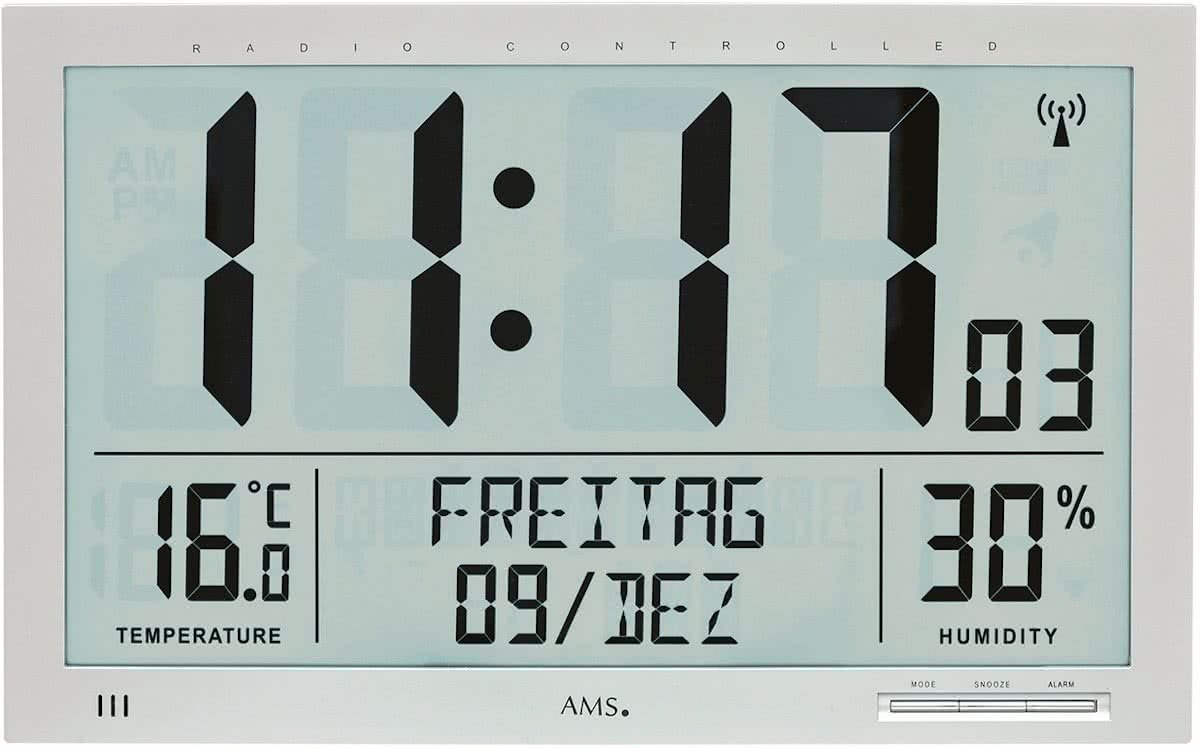 AMS 5888 Wandklok Zendergestuurd Hygrometer en Thermometer