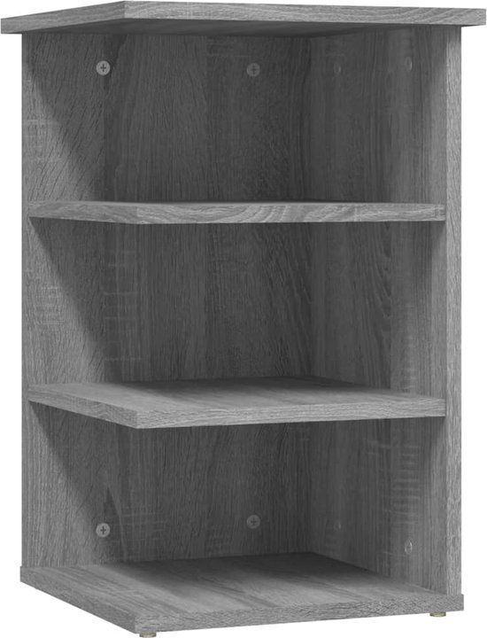 vidaXL Bijzetkast 35x35x55 cm bewerkt hout grijs sonoma eikenkleurig