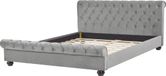Beliani AVALLON - Tweepersoonsbed 180x200cm - Grijs - Fluweel - Lattenbodem