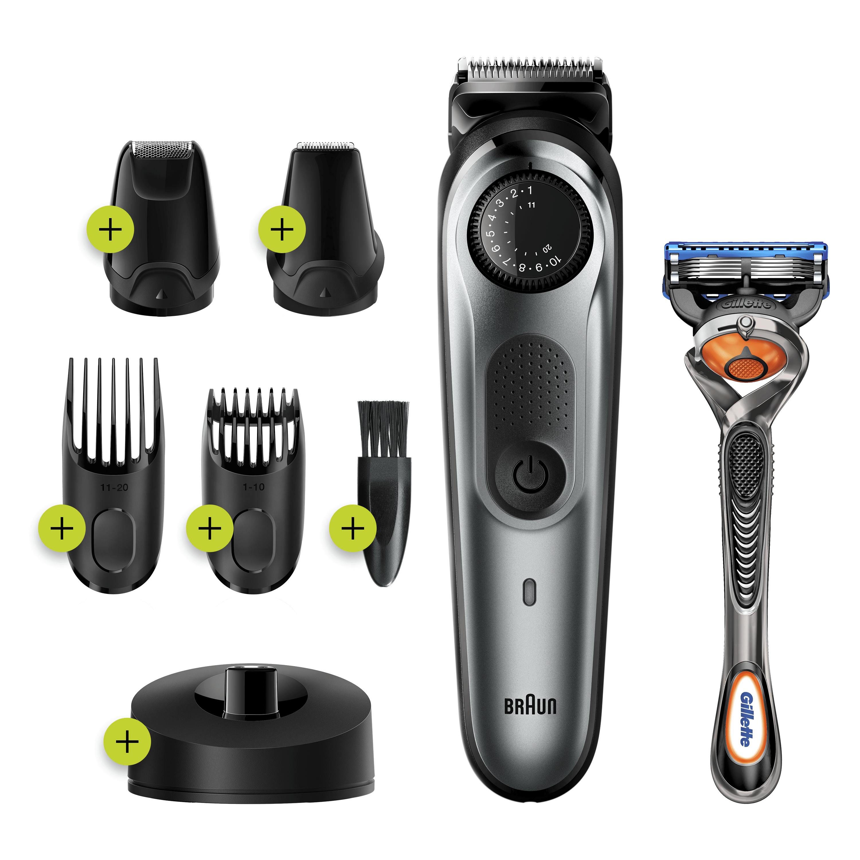 Braun Braun BT7240 Baardtrimmer En Haartrimmer Voor Mannen, 39 Lengte-instellingen, Zwart/Metaalgrijs