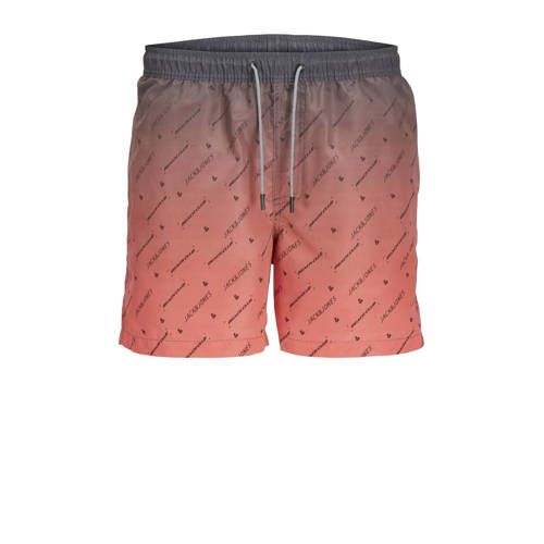 JACK & JONES JUNIOR JPSTFIJI zwemshort - koraalrood/grijs