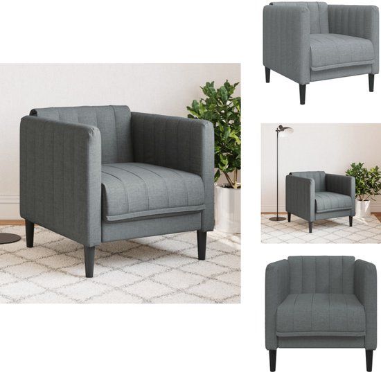 vidaXL Fauteuil stof donkergrijs