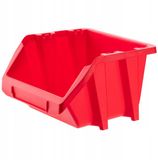 KADAX Workshop stapelkist, kleine sorteerdoos van PP-kunststof, opbergbox in verschillende maten en kleuren, opbergdozen voor gereedschapswand (rood, set van 10 - 118 x 98 mm)