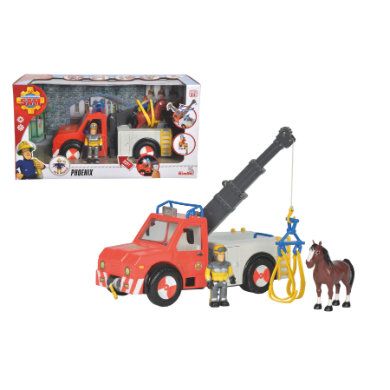 Simba Brandweerman Sam Phoenix met figuur en paard - 4006592081614