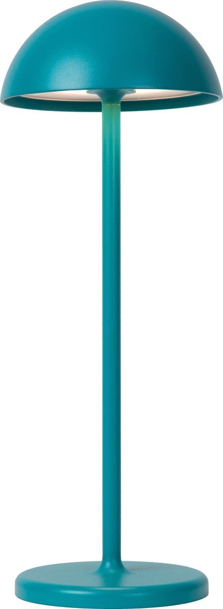 Lucide JOY Oplaadbare Tafellamp Buiten - Ø 12 cm - LED Dimb. - Turkoois