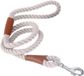 Nobleza Laisse pour chien - corde - 120 cm - Blanc / Gris clair
