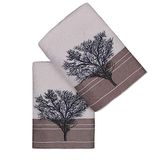 2-delige handdoekenset in wit en beige