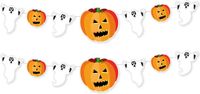 Merkloos / Sans marque Set van 2x stuks halloween/horror thema spoken/pompoenen slinger 1,6 meter brandvertragend papier