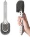 Brosse vaisselle sans marque - Distributeur de savon - Brosse de cuisine nettoyeur - Lavage hygiénique - Utilisation à une main - 26 cm de longueur - Blanc Gris