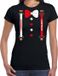 Bellatio Decorations Carnaval t-shirt Lampegat bretels en strik voor dames - zwart - Eindhoven - Carnavalsshirt / verkleedkleding XXL