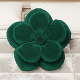 PETTI Artigiani Italiani - Bloemenkussen van fluweel met vulling, slaapkamer kussenslopen, sierkussen in bloemvorm, smaragdfluwelen bloem 1 stuk - diameter 50 cm