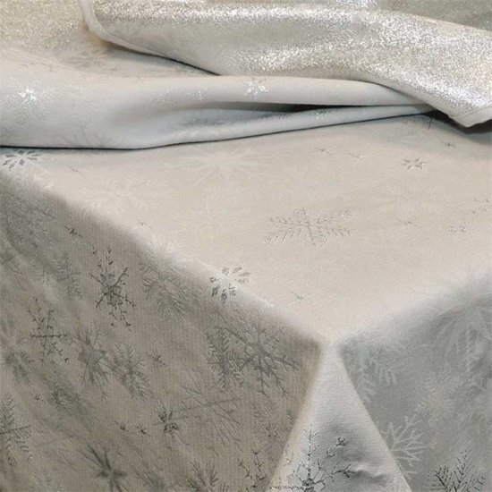Unique Living Crystal Kerst Tafelkleed - 140x200 cm - Zilver