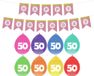 Haza Verjaardag 50 jaar geworden versiering - 16x thema ballonnen/1x Happy Birthday slinger 300 cm