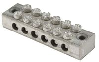 RS PRO Beschermgeleiderklem, dubbele schroef, 6-polig, schroeven, 0 tot 16 mm², grijs, verpakking van 5 stuks