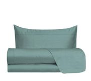 hermet Beddengoedset voor eenpersoonsbed, 100% katoen, patroon in linnenlook