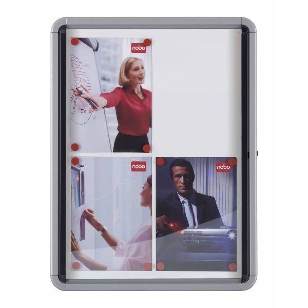 Nobo Binnenvitrine Draaideur Magnetisch - Wit - 6xA4
