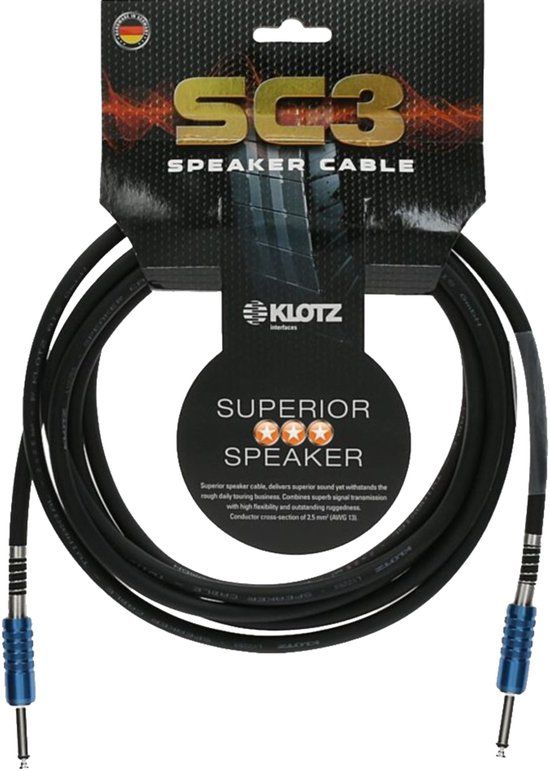 KLOTZ SC3PP01SW jack 2p - jack 2p 1 meter speakerkabel