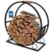 KOTARBAU® Porte-bûches - Panier à bois - Acier - 55 x 25 x 60 cm - Noir - Rond ⌀ 60 cm