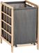 BigBuy Kipit Wasmand Woodbox - met opvang waszak - 50 liter compartiment - 40 x 33 x 60 cm