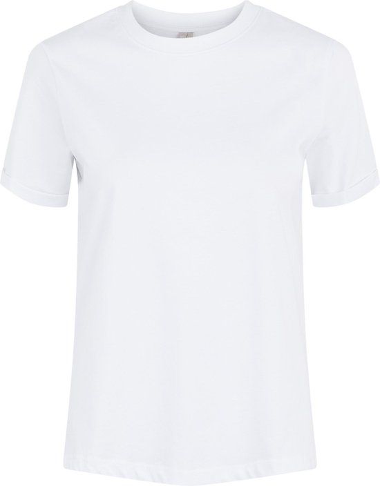 Pieces PCRIA SS FOLD UP SOLID TEE NOOS BC Women's T-shirt - Size M - Bright White