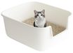 Merkloos Kattenbak Hoge rand Lage ingang Wit 49 x 42 x 22 cm
