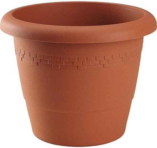 Hega Hogar Bloempot/plantenpot - D50 cm x H41,5 cm - terra cotta kunststof - Buiten gebruik
