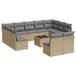 vidaXL Ensemble de jardin 11 pièces avec coussins en polyrésin beige