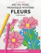 Art du pixel Mosaïque mystère Fleurs Fond Blanc