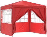 vidaXL Partytent, 250 x 250 x 240 cm, rood, PE en staal
