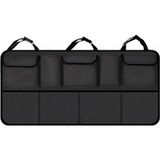 Techsuit - Organisateur de coffre de voiture (OCS-02) avec 2 porte-gobelets, 3 poches et 4 porte-filets - Noir