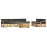 vidaXL - Buiten - bank - set - 7 - st - Wit - en - antracietkleurig - Polyester