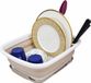 OEM Shenzhen Haorui Industrial Technology Co., Ltd. 8 l inklapbaar afdruiprek van kunststof met afdruiprek, opvouwbaar wasrek-set, draagbare servies-organizer, ruimtebesparend (wit/latte, 1)