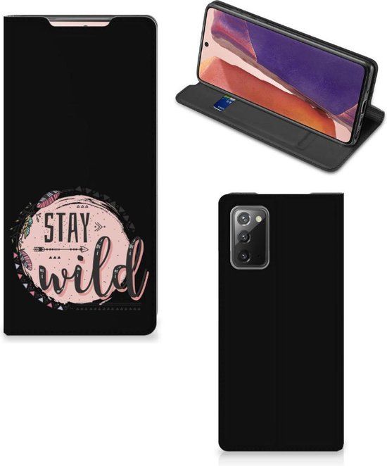 Book Case met Tekst voor Samsung Galaxy Note20 - Boho Stay Wild