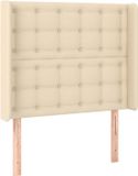 vidaXL Hoofdbord - Tissu - Crème - 93x16x118/128 cm