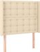 vidaXL Hoofdbord - Tissu - Crème - 93x16x118/128 cm