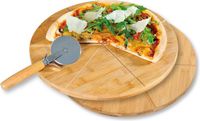 Kesper Pizzabord met pizzasnijder in set, bamboe, afmetingen: ø 32 cm/dikte: 1 cm, 58465