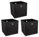 Merkloos Zwart Opbergdozen opvouwbaar - 30 x 30 x 30 cm - Set van 3