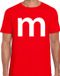 Bellatio Decorations Shoppartners Bv Letter M verkleed Carnaval t-shirt - rood - voor heren - M en M carnavalskleding - groepjes - groepen - kleuren - snoepjes XXL