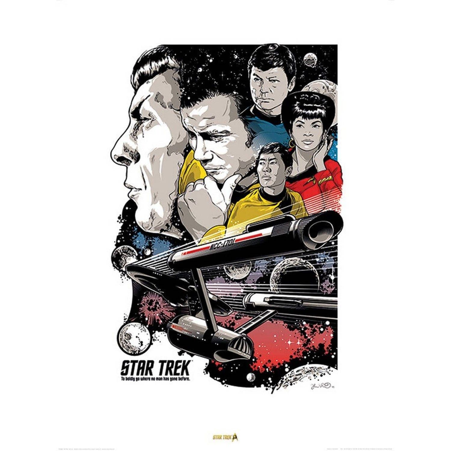 Pyramid Star Trek Boldly Go 50th Anniversary Art Print - 60x80cm