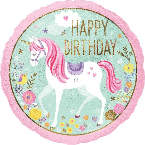AMSCAN Magical Unicorn Holographic Balloon - Birthday - Foil Balloon