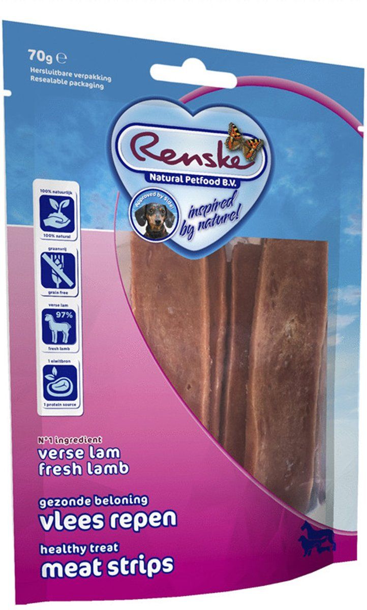 RENSKE Gezonde Beloning Vlees Strip Lam - 70 GR