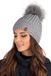 Vivisence Dames Wintermuts - Zachte Acrylmix Met Stijlvolle Omslag Pompon Van Imitatiebont En Warme Fleecevoering - Past Mooi Op Het Hoofd En Biedt Comfortabele Warmte Voor Koude Dagen - Lichtgrijs