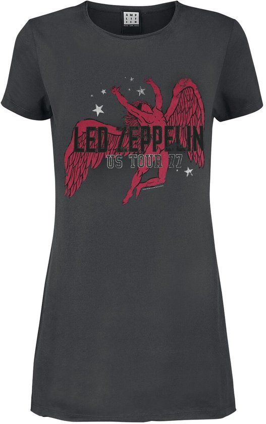 Led Zeppelin Amplified Collection Icarus Dames Mini-jurk houtskool M