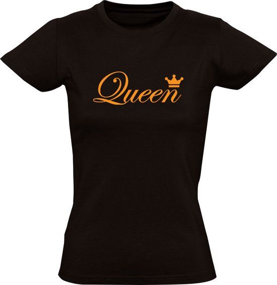 Sol's Queen Dames T-shirt - Koningsdag - Zwart - XL - Katoen